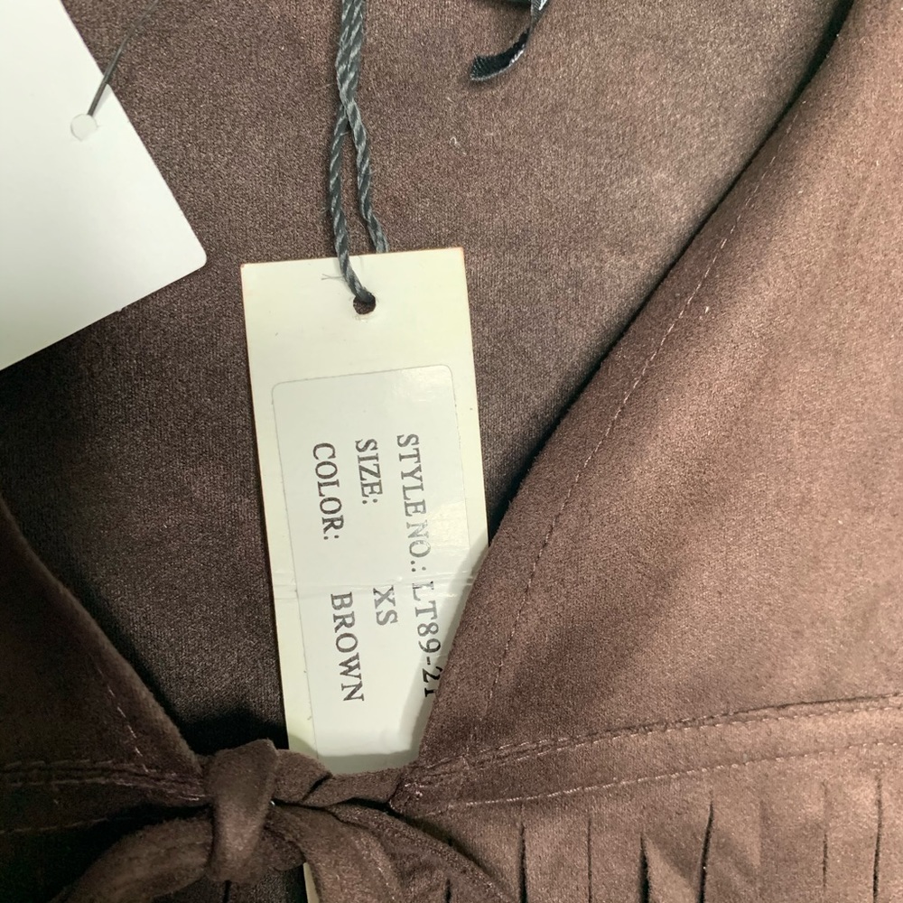 LOVE TOKEN Vest - Stuart Fringe Brown Suede Vest - Picture 8 of 8